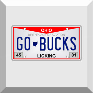 Bumper Sticker – License Plate – GO BUCKS