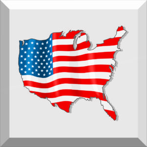 Car Window Sticker / Decal – Flag – U.S.A. Outline