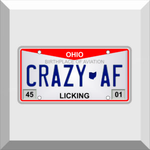 Bumper Sticker – License Plate – CRAZY