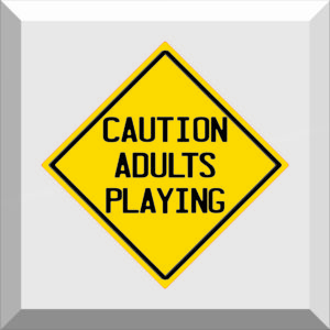 Car Window Sticker / Decal – CAUTION ADULTS PLAYING